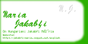 maria jakabfi business card